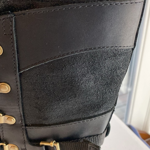 Sorel Conquest Carly Waterproof Suede & Leather Lace-Up Boots Black Size 6 - Picture 10 of 14